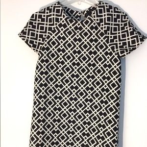 Zara black and cream geometric mini dress, XS